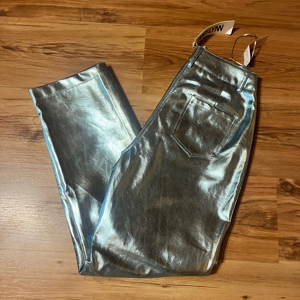 Metallic Silver Women Jeans